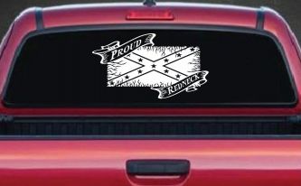 Proud Redneck with Rebel Flag Country Car or Truck Window Decal Sticker