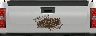 Redneck Girl Rebel Flag Country Car or Truck Window Decal Sticker (Brown)