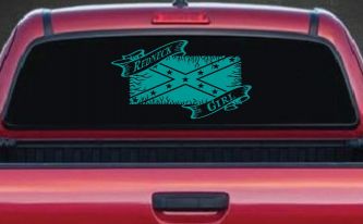 Redneck Girl Rebel Flag Country Car or Truck Window Decal Sticker (Turquoise)