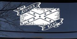 Redneck Girl Rebel Flag Country Car or Truck Window Decal Sticker