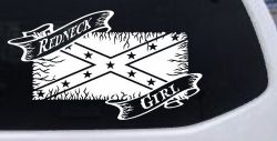 Redneck Girl Rebel Flag Country Car or Truck Window Decal Sticker