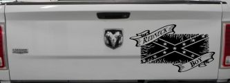 Redneck Boy Rebel Flag Country Car or Truck Window Decal Sticker (Black)