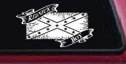 Redneck Boy Rebel Flag Country Car or Truck Window Decal Sticker