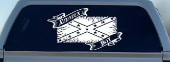 Redneck Boy Rebel Flag Country Car or Truck Window Decal Sticker