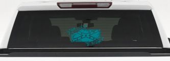 Redneck Rebel with Rebel Flag Country Car or Truck Window Decal Sticker (Turquoise Blue)