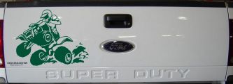 Four Wheeler Mudding Off Road Car or Truck Window Vinyl Decal Sticker (Dark Green)