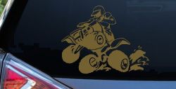 Four Wheeler Mudding Off Road Car or Truck Window Decal Sticker (Gold)