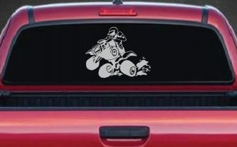 Four Wheeler Mudding Off Road Car or Truck Window Decal Sticker (Light Gray)
