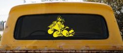 Four Wheeler Mudding Off Road Car or Truck Window Decal Sticker (Yellow)