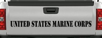 United States Marine Corps Military Car or Truck Window Decal Sticker (Black)