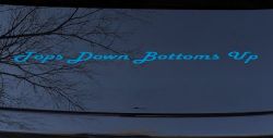 Tops Down Bottoms Up Country Car or Truck Window Vinyl Decal Sticker (Blue)