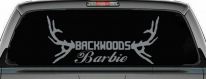Backwoods Barbie With Antlers Country Car or Truck Window Vinyl Decal Sticker (Telegrey)