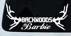 Backwoods Barbie With Antlers Country Car or Truck Window Decal Sticker