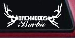 Backwoods Barbie With Antlers Country Car or Truck Window Decal Sticker