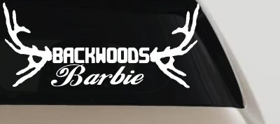 Backwoods Barbie With Antlers Country Car or Truck Window Vinyl Decal Sticker