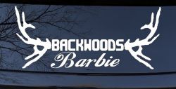 Backwoods Barbie With Antlers Country Car or Truck Window Decal Sticker