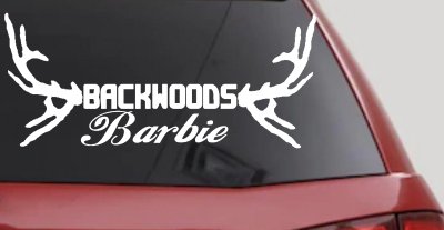 Backwoods Barbie With Antlers Country Car or Truck Window Vinyl Decal Sticker