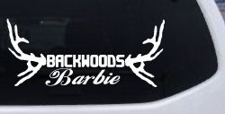 Backwoods Barbie With Antlers Country Car or Truck Window Decal Sticker