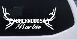 Backwoods Barbie With Antlers Country Car or Truck Window Decal Sticker