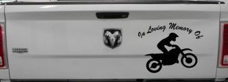 In Loving Memory Of Dirt Biker Moto Sports Car or Truck Window Decal Sticker (Black)