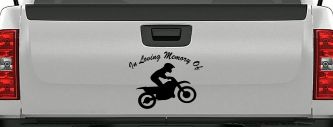 In Loving Memory Of Dirt Biker Moto Sports Car or Truck Window Decal Sticker (Black)