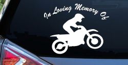 In Loving Memory Of Dirt Biker Moto Sports Car or Truck Window Decal Sticker