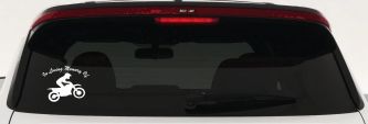 In Loving Memory Of Dirt Biker Moto Sports Car or Truck Window Decal Sticker (White)