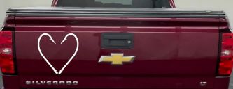 Fish Hook Heart Fishing Love Car or Truck Window Decal Sticker (White)