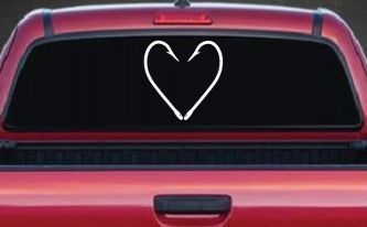 Fish Hook Heart Fishing Love Car or Truck Window Decal Sticker