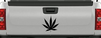 Marijuana Cannabis Leaf Car or Truck Window Decal Sticker (Black)