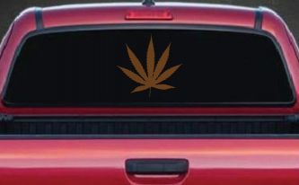 Marijuana Cannabis Leaf Car or Truck Window Decal Sticker (Copper)