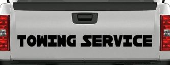 Towing Service Car or Truck Window Decal Sticker (Black)