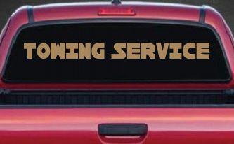 Towing Service Car or Truck Window Decal Sticker (Light Brown)