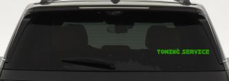 Towing Service Car or Truck Window Decal Sticker (Lime)