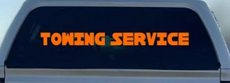 Towing Service Car or Truck Window Decal Sticker (Orange)