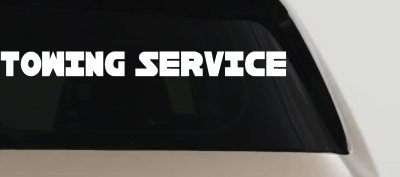Towing Service Car or Truck Window Vinyl Decal Sticker