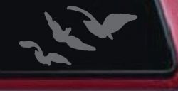 Three Birds Flying Car or Truck Window Vinyl Decal Sticker (Silver)