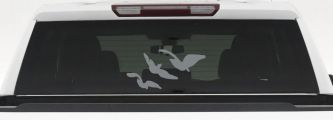 Three Birds Flying Car or Truck Window Decal Sticker (Telegrey)