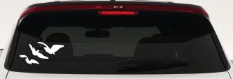 Three Birds Flying Car or Truck Window Decal Sticker (White)