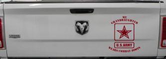 My Granddaughter Wears Combat Boots Army Military Car or Truck Window Vinyl Decal Sticker (Burgundy)