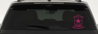 My Granddaughter Wears Combat Boots Army Military Car or Truck Window Vinyl Decal Sticker (Hot Pink)