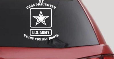 My Granddaughter Wears Combat Boots Army Military Car or Truck Window Vinyl Decal Sticker