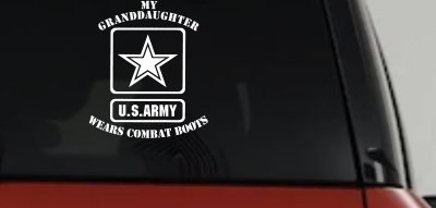 My Granddaughter Wears Combat Boots Army Military Car or Truck Window Vinyl Decal Sticker