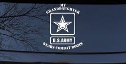 My Granddaughter Wears Combat Boots Army Military Car or Truck Window Decal Sticker