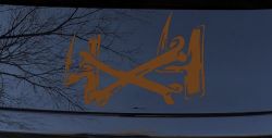4X4 With Cross Bones Off Road Car or Truck Window Vinyl Decal Sticker (Copper)
