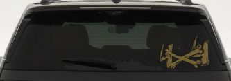 4X4 With Cross Bones Off Road Car or Truck Window Decal Sticker (Gold)