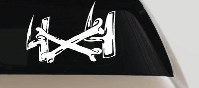 4X4 With Cross Bones Off Road Car or Truck Window Vinyl Decal Sticker