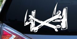 4X4 With Cross Bones Off Road Car or Truck Window Decal Sticker