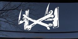 4X4 With Cross Bones Off Road Car or Truck Window Decal Sticker