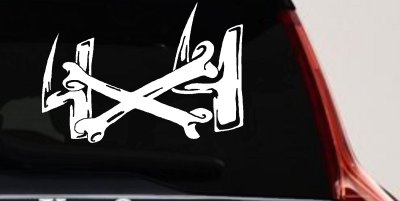 4X4 With Cross Bones Off Road Car or Truck Window Vinyl Decal Sticker